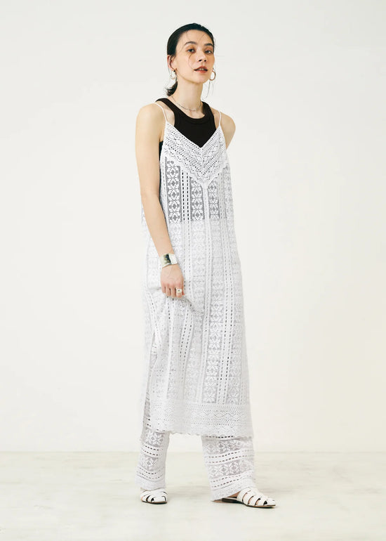 Sara mallika Cotton Border Lace Cami Dress