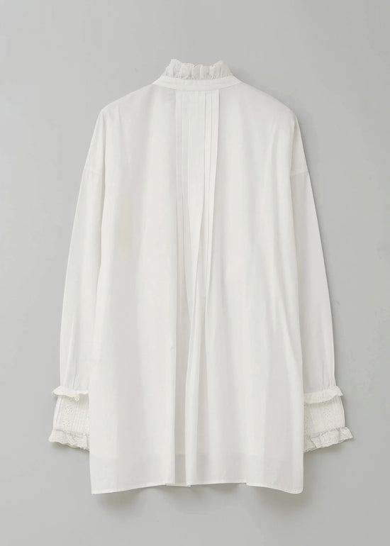 Sara mallika Cotton Pintuck Lace Blouse