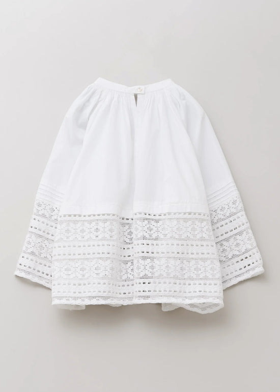 Sara mallika Cotton Border Gather Lace Top