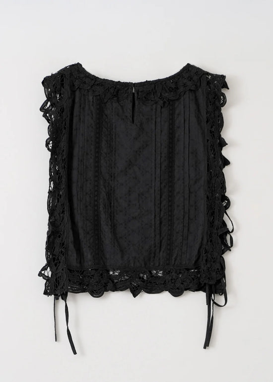 Sara mallika Cotton Batten Lace Ribbon Top