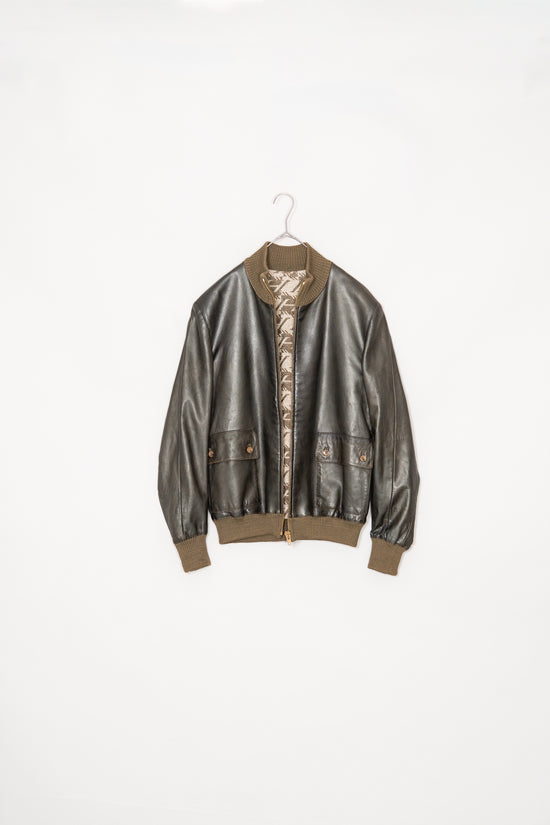 HERMES Leather Flight Jacket