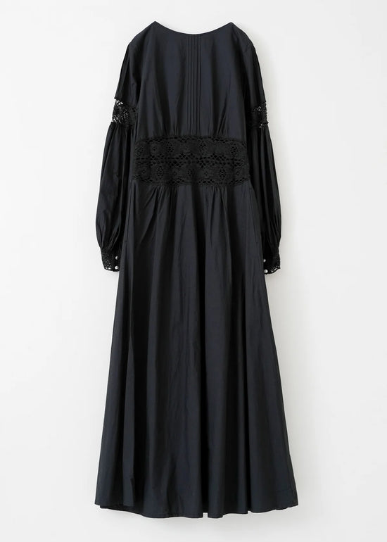 Sara mallika Cotton Lace Tuck Flare Dress