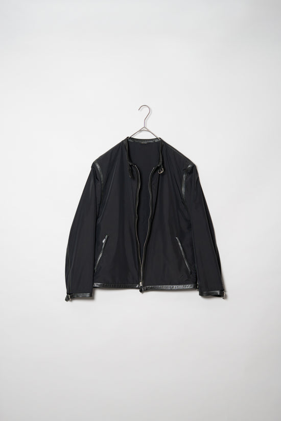 Hermes Nylon × Leather Trimmed Single Riders Jacket