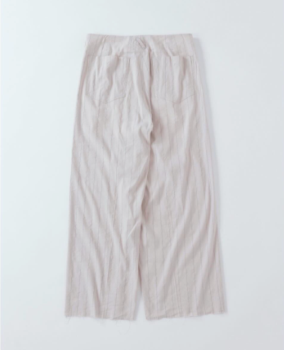 TUCK BAGGY TYPE SLIM - Rayon Linen Stripe Fab -