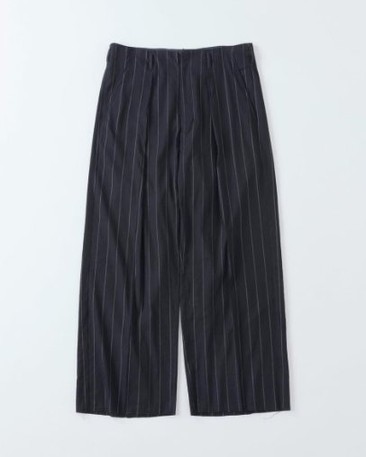 TUCK BAGGY TYPE SLIM - Rayon Linen Stripe Fab -