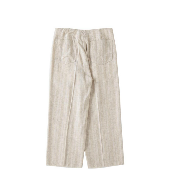 saby JACQUARD LINEN STRIPE TUCK-BAGGY- Bishu Japan -