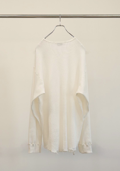 ANCELLM DAMAGE WAFFLE CREW LS T-SHIRT