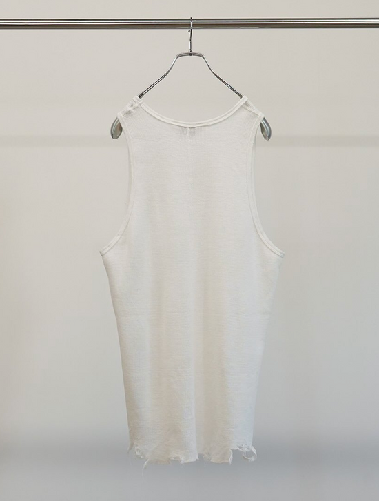 ANCELLM DAMAGE WAFFLE TANK TOP