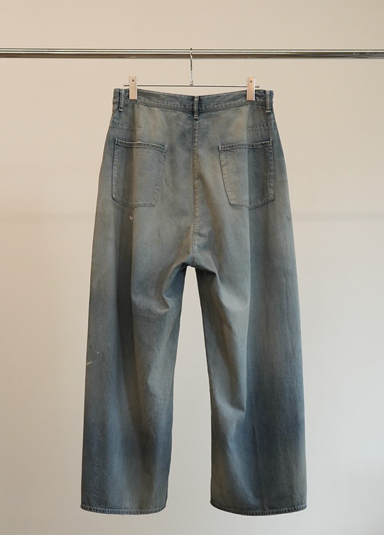 ANCELLM LIGHT OZ WIDE STRAIGHT DENIM PANTS