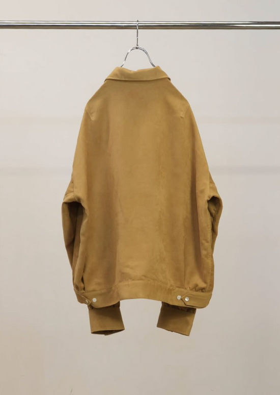 ANCELLM VEGAN SUEDE OPEN COLLAR SHIRT