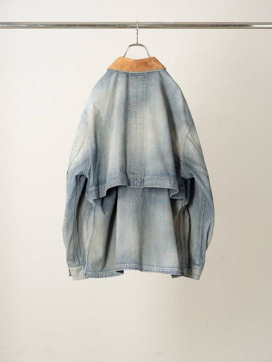 ANCELLM AGING DENIM HALF JACKET