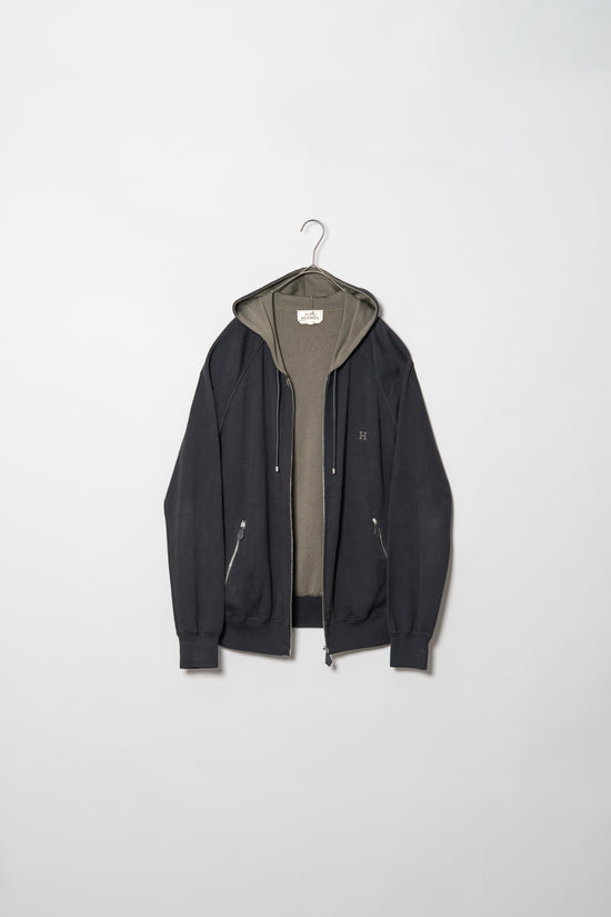 HERMES Cotton Silk Zip Hoodie