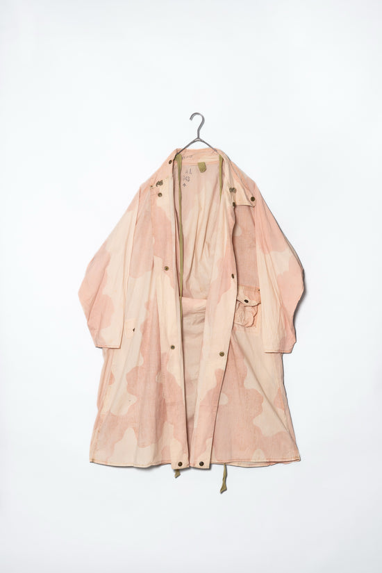 1943 WWⅡ BRITISH ARMY PINK CAMOUFLAGE ANTI GAS CAPE DESERT STORM COAT WITH STAMP & STRAP