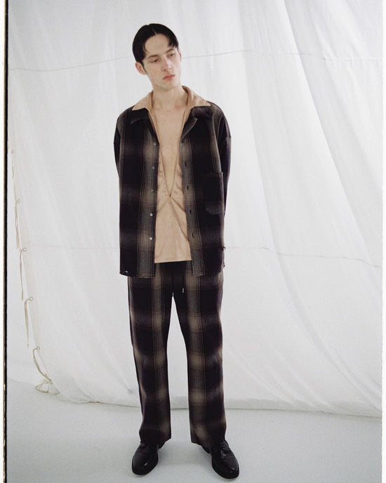 FLANNEL CHECK EASY SLACKS PANTS