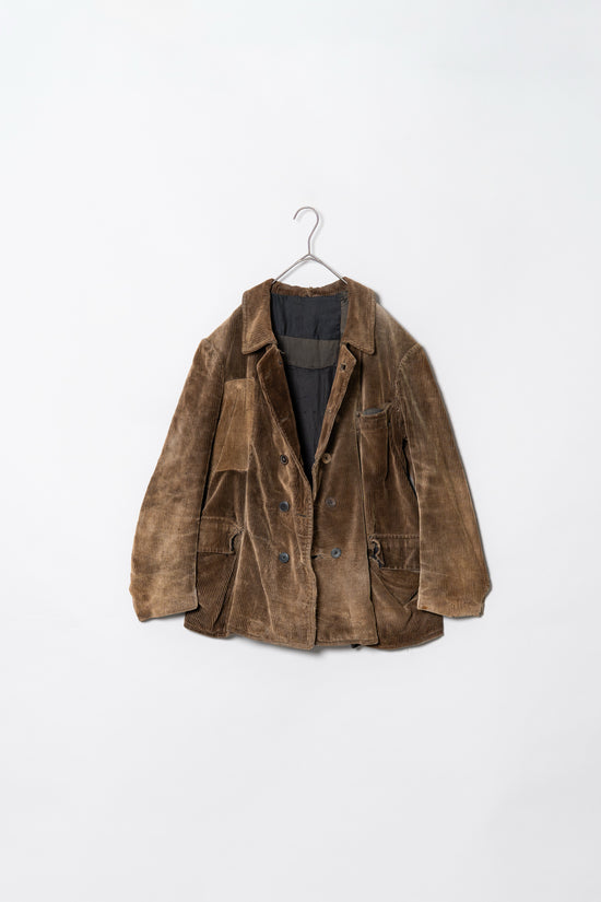 1930S FRENCH VINTAGE CORDUROY DOUBLE BREASTED JACKET 襤褸