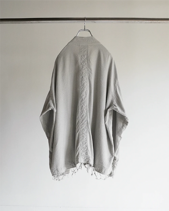 SILK SUEDE COLLARLESS JACKET