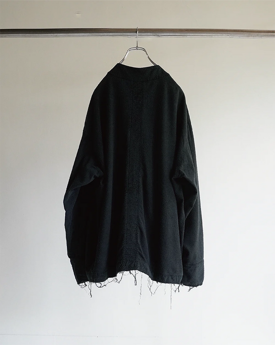 SILK SUEDE COLLARLESS JACKET