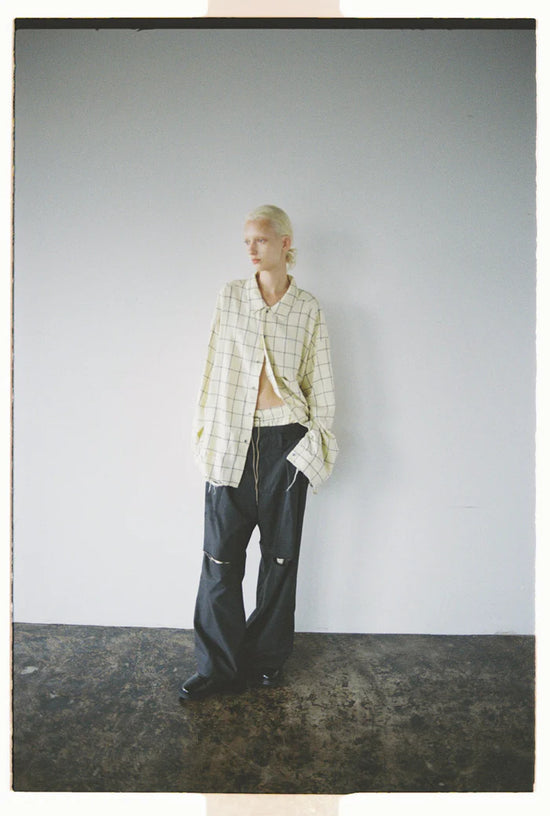 WOOL DAMAGE WIDE SLACKS