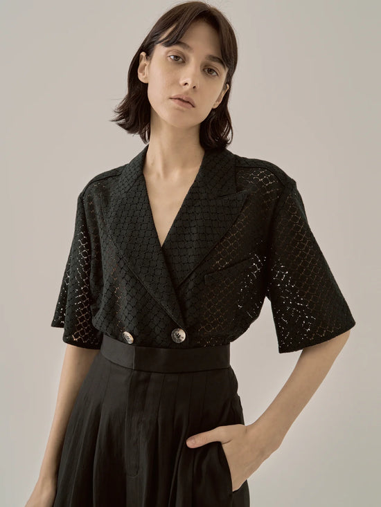 AKIRANAKA Sylvie lace shirt BK