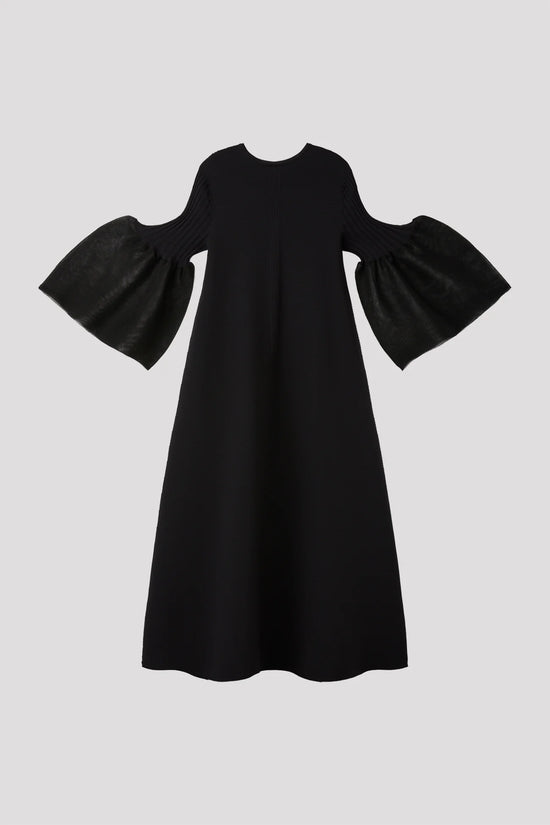 CFCL POTTERY LUCENT LONG BELL SLEEVE FLARE DRESS