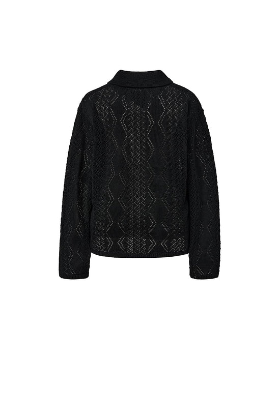 AMOMENTO crochet zip-up cardigan