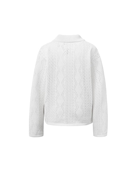 AMOMENTO crochet zip-up cardigan
