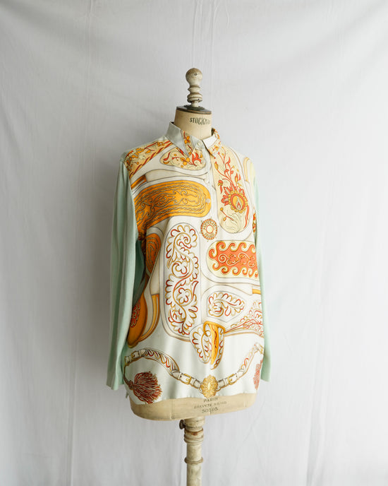 HERMES Made in Italy silk cashmere switching pullover