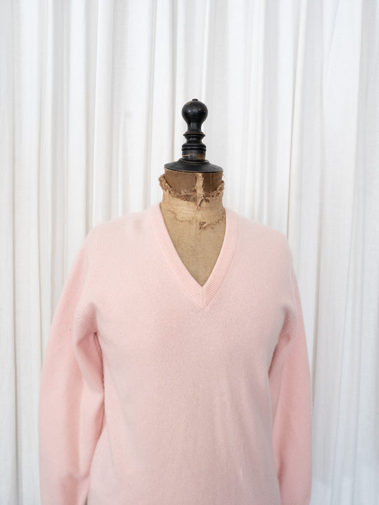 1980s MADE IN SCOTLAND BALLANTYNE Pure Cashmere Vneck Knit Size 40