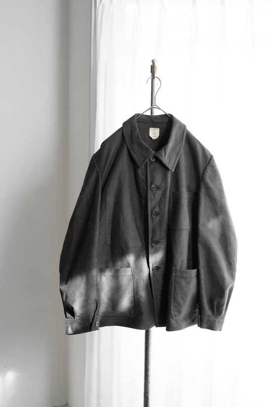 1940’s French Vintage Black moleskin work jacket