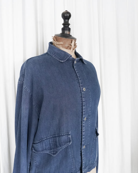 1992SS STONE ISLAND MARINA Denim Reflective Spellout Blouson Design by Massimo Osti