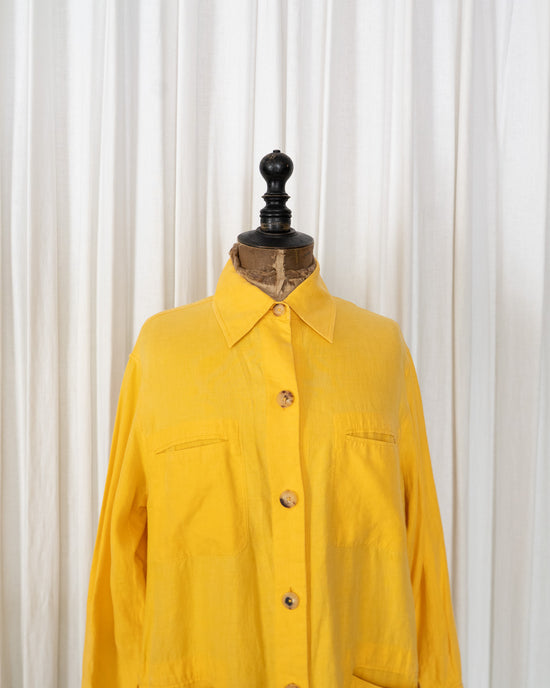 90s HERMES PARIS Linen 4 Pocket Coverall Jacket Made in France