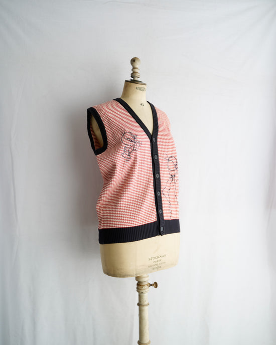 Castelbajac × LUNEY Made in ITALY Embroidered cotton knit vest