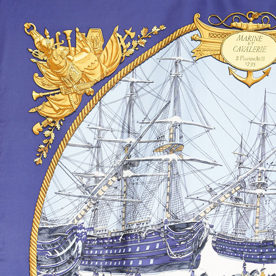 HERMES カレ90 "MARINE ET CAVALERIE"