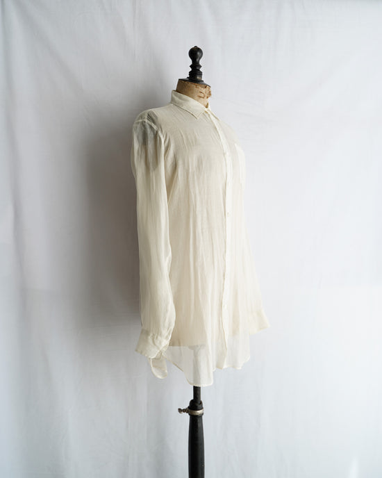 DRIES VAN NOTEN Made in Hungary Cotton × Silk Long sheer Shirt
