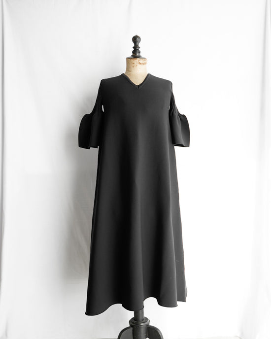 CFCL POTTERY SHORT BELL SLEEVE FLARE DRESS