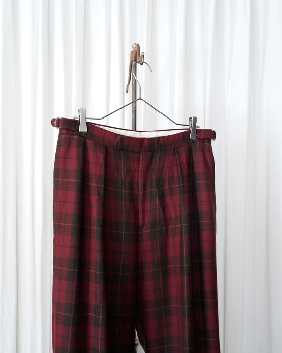 Polo by Ralph Lauren Side adjust 2 tuck wool check trousers
