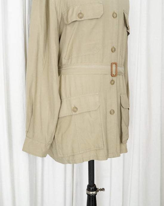 80s Calvin Klein Sport Silk Military Safari Jacket