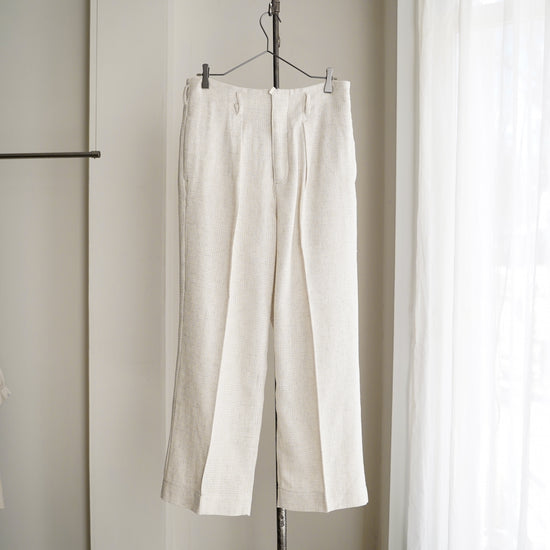 WIDE FLARE PANTS - Rayon Linen Mesh Fab -