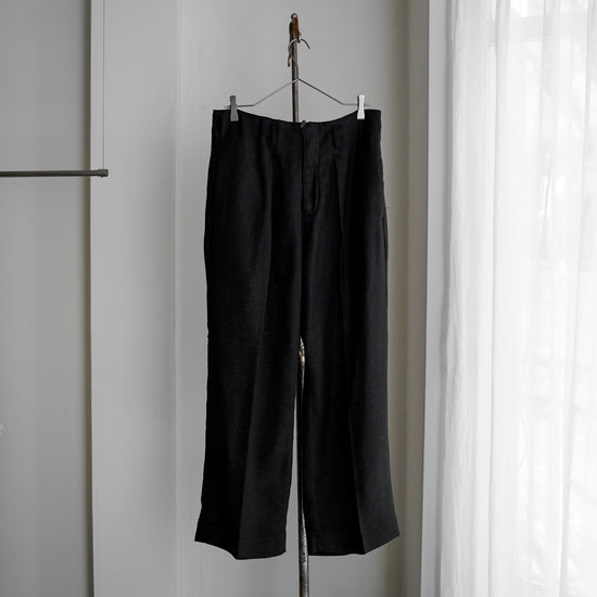WIDE FLARE PANTS - Rayon Linen Mesh Fab -