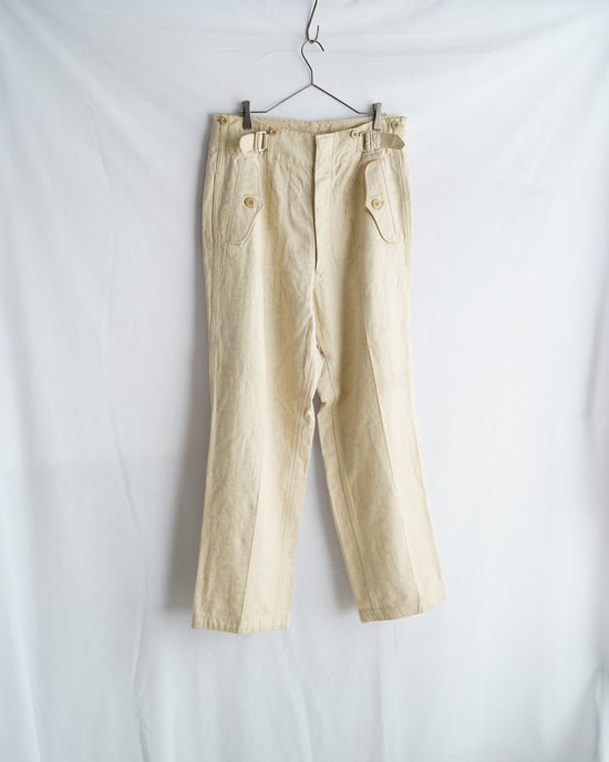 WW II German Army Luftwaffe white HBT Linen Prillich Trousers "Dead stock"