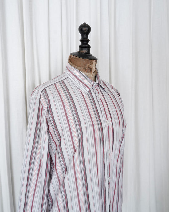 90s HERMÈS Paris Multi Stripe Serie Button Cotton Shirt Made in France