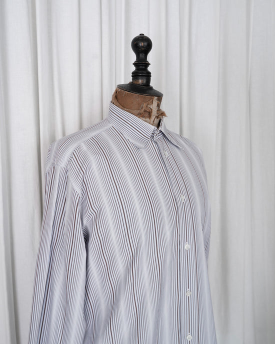90s HERMÈS Paris Multi Stripe Serie Button Cotton Shirt Made in France