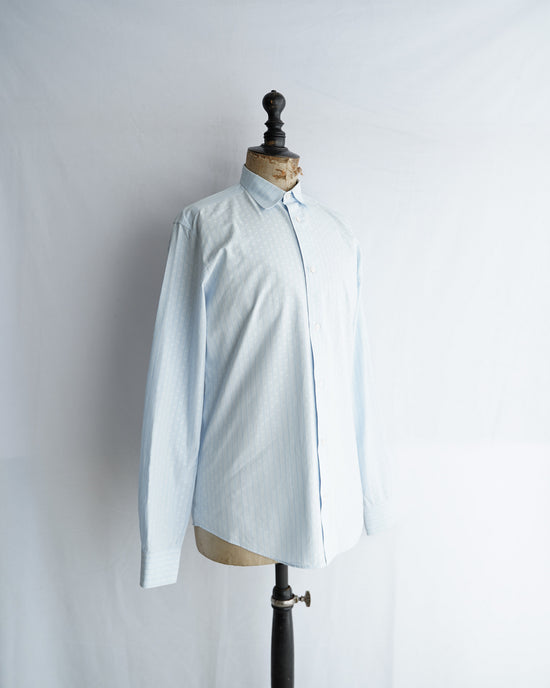 HERMES Made in France Serie button Blue stripe shirt