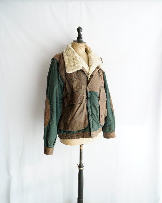 Leather switching coat