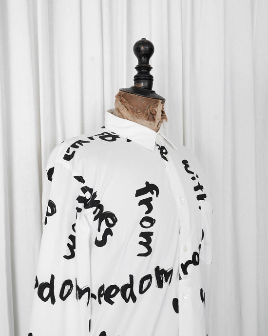 2022SS COMME des GARÇONS HOMME PLUS Message Printed Long Shirt
