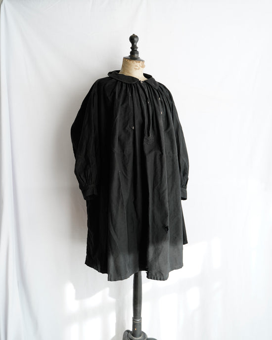 20th century French Antique black molekin biaude Maquignon smock