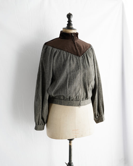 WOOL TWEED YOKE JUMPER