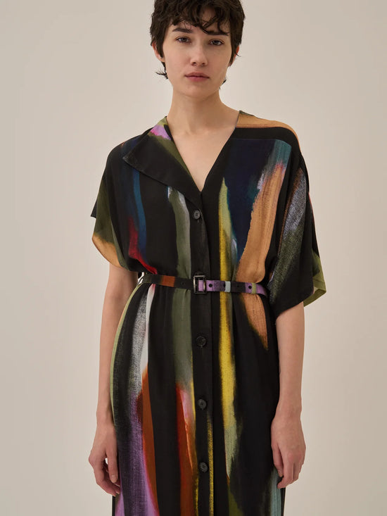 AKIRANAKA Empty stripe dress BK