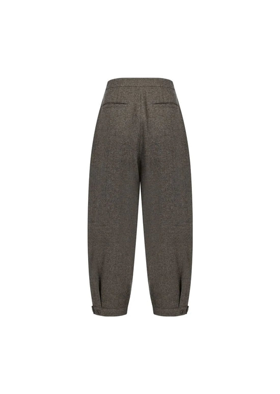AMOMENTO mens wool shirring pants