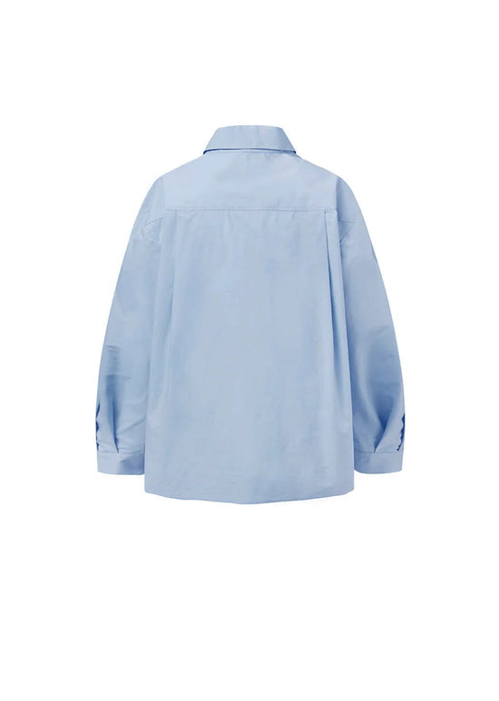 AMOMENTO square pocket oversized shirts